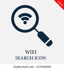 Wifi search icon. Editable Wifi search icon for web or mobile.