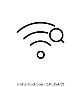 diseño vectorial de icono de línea de búsqueda wifi, icono de línea de trazo editable
