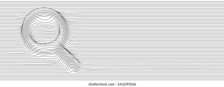 Wi-Fi search line outline icon abstract line pattern vector illustration.