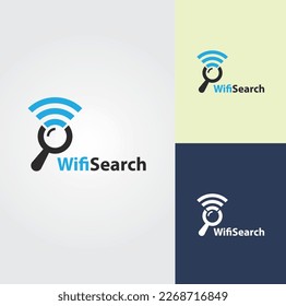 Vector de diseño de logotipo de búsqueda Wifi