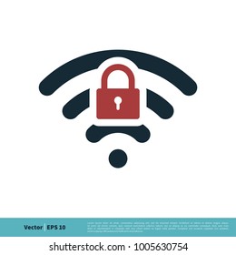 Wi-fi Secure Password Protection Icon Vector Logo Template Illustration Design. Vector EPS 10.