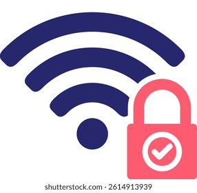Wifi Security Icon Fill Vector Illustration