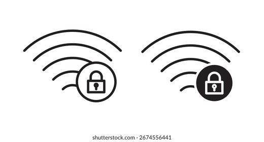 Icono de seguridad Wifi en estilo de moda plano y forro para diseños de ui App