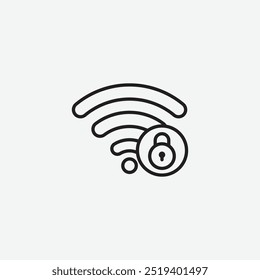 Ícone de segurança Wifi isolado no fundo branco