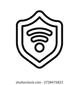 Wifi-Sicherheitssymbol, Linien-Vektorgrafiken