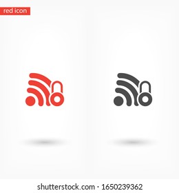 Seguridad Wi-Fi, icono Wi-Fi está bloqueado. Wi-Fi bajo la cerradura. el mejor trabajo. para su sitio Wi-Fi. Diseño plano 10 pasos