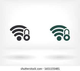 Seguridad Wi-Fi, icono Wi-Fi está bloqueado. Wi-Fi bajo la cerradura. el mejor trabajo. para su sitio Wi-Fi. Diseño plano 10 pasos