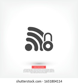 Wi-Fi security, Wi-Fi icon is locked. Wi-Fi under the lock. the best job. for your Wi-Fi site. Flat Design 10 eps