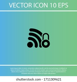 Wi-Fi security, Wi-Fi icon is locked. Wi-Fi under the lock. the best job. for your Wi-Fi site. Flat Design 10 eps