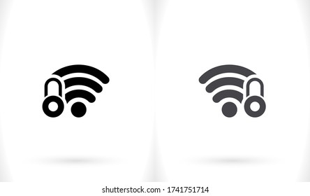 Wi-Fi security, Wi-Fi icon is locked. Wi-Fi under the lock. the best job. for your Wi-Fi site. Flat Design 10 eps