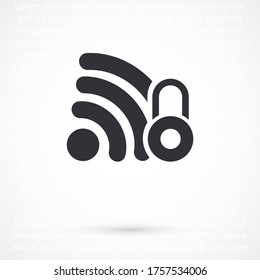 Wi-Fi security, Wi-Fi icon is locked. Wi-Fi under the lock. the best job. for your Wi-Fi site. Flat Design 10 eps