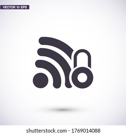 Wi-Fi security, Wi-Fi icon is locked. Wi-Fi under the lock. the best job. for your Wi-Fi site. Flat Design 10 eps