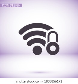 Wi-Fi security, Wi-Fi icon is locked. Wi-Fi under the lock. the best job. for your Wi-Fi site. Flat Design 10 eps