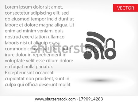 Wi-Fi security, Wi-Fi icon is locked. Wi-Fi under the lock. the best job. for your Wi-Fi site. Flat Design 10 eps