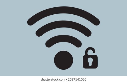 Wifi security icon logo set vector stock illustration wi-fi, cyberspace, global, network, security, service, logotype, web, computer, illustration, black, icon, vector, flat, browser, connection, cont