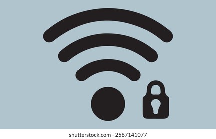 Wifi security icon logo set vector stock illustration wi-fi, cyberspace, global, network, security, service, logotype, web, computer, illustration, black, icon, vector, flat, browser, connection, cont