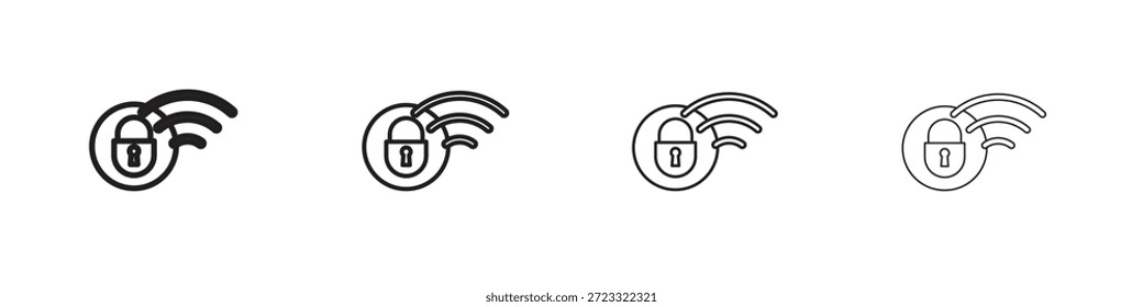 WiFi-Sicherheits-Symbolsatz, Illustration, Schwarz