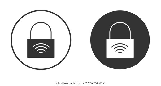 Ícone de segurança Wi-Fi silhueta forma gráfico simples clipart símbolos