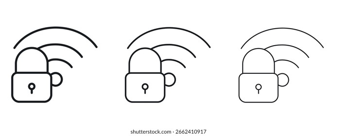 Wifi security icon simple line design - Simple Vector Illustration