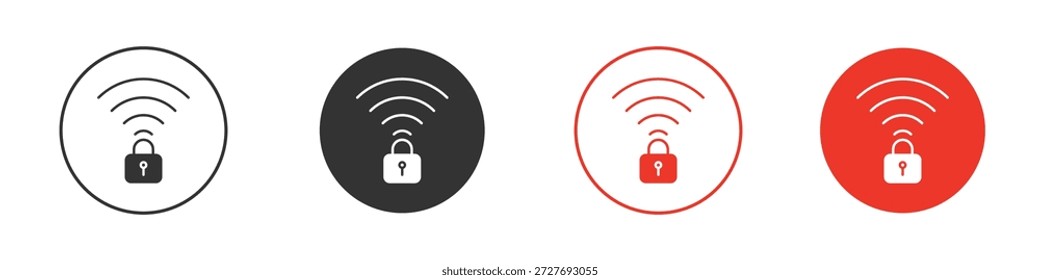 Symbol für WiFi-Sicherheit. Einfaches, flaches Design für Web oder mobile App. Minimaler Vektorgrafik-Logotyp.
