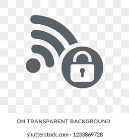 Wifi security icon. Trendy flat vector Wifi security icon on transparent background from Internet Security and Networking collection. 