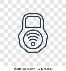 Wifi security icon. Trendy linear Wifi security logo concept on transparent background from Internet Security and Networking collection