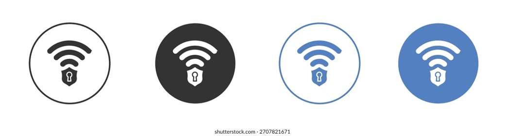 Wifi security icon vector art illustration. for mobile concept and web designs