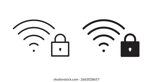Wifi security icon vector design element logo template