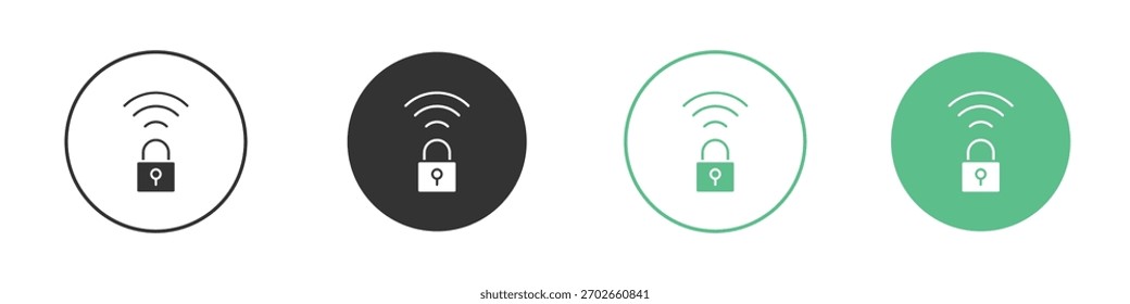 Vector del icono de la seguridad de Wifi, muestra plana llena, pictograma sólido