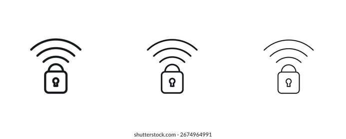 Icono de seguridad Wifi Ilustración vectorial eps. Ilustraciones de esquema de Vector