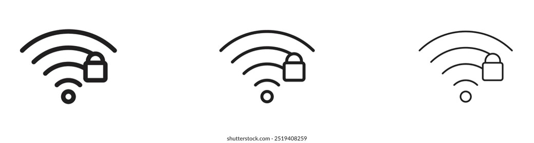 Ícone de segurança de WiFi ícone de vetor definido. EPS 10
