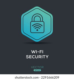 (Seguridad Wi-Fi) Icono, signo de vector.