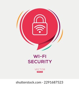 (Seguridad Wi-Fi) Icono, signo de vector.