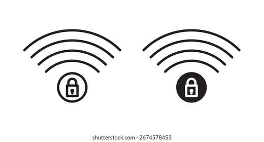Wifi security icon vector, sign and symbol for design, website or apps elements.