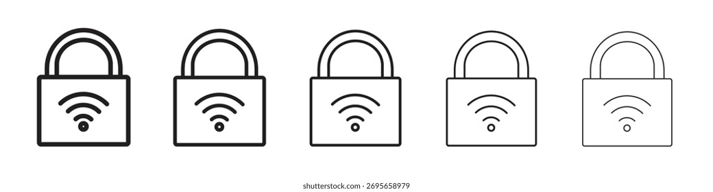 Vetor de ícone de segurança Wifi, Símbolo, ilustrações de logotipo