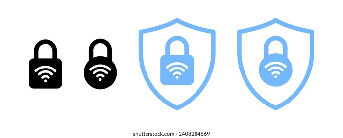 WiFi security icons. Vector icons