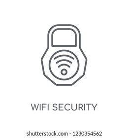 Wifi security linear icon. Modern outline Wifi security logo concept on white background from Internet Security and Networking collection. Suitable for use on web apps, mobile apps and print media.