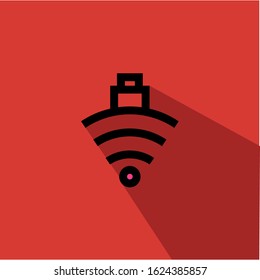 wifi security liner fill vector icon - ui icon vector