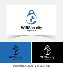 Plantilla De Diseño De Logotipo De Seguridad Wifi Con Mano Segura. Logotipo de seguridad Wifi inteligente.