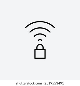 Ícone do vetor de linha de segurança Wifi. EPS 10
