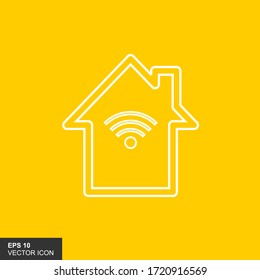 Wifi service signal house. Vector illustration.