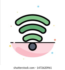 Wifi, Services, Signal Abstract Flat Color Icon Template