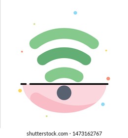 Wifi, Services, Signal Abstract Flat Color Icon Template