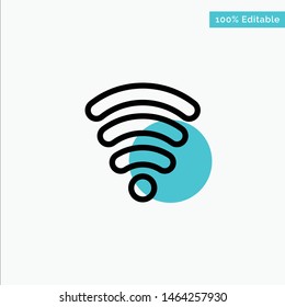 Wifi, Services, Signal turquoise highlight circle point Vector icon. Vector Icon Template background