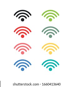 WI-Fi Set icon, Set of different wireless and wifi icons. Vector Illustration.