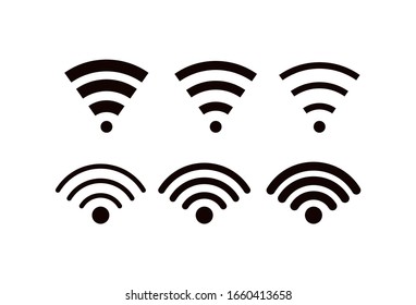 WI-Fi Set icon, Set of different wireless and wifi icons. Vector Illustration.