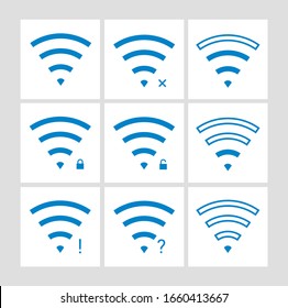 WI-Fi Set Symbol, Set von verschiedenen Wireless- und WiFi-Symbole. Vektorillustration Illustration.