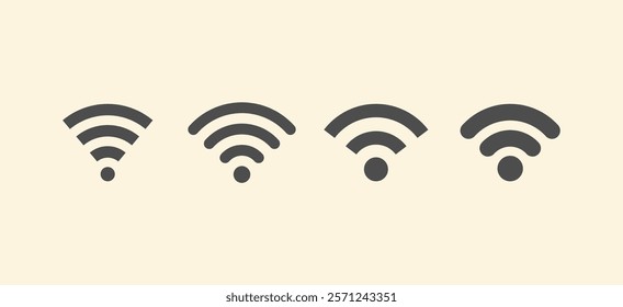 WI-Fi Set icon, Set of different wireless and wifi icons. Wireless Internet Isolate Background,Vector Illustration 