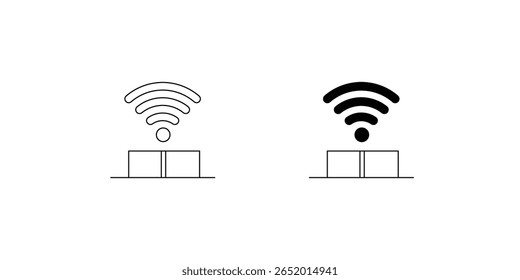 Wifi-Set-Symbol mit weißem Hintergrund, Vektorgrafik