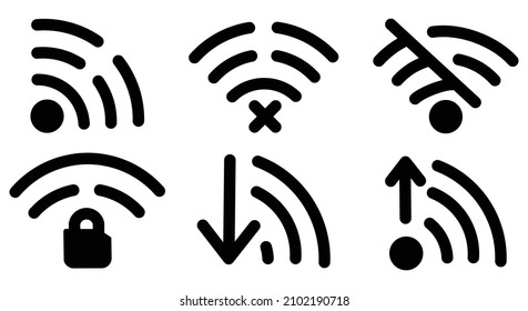 WI-FI set icons flat and wireless connection airwaves,Set of different wireless and wifi icons for design